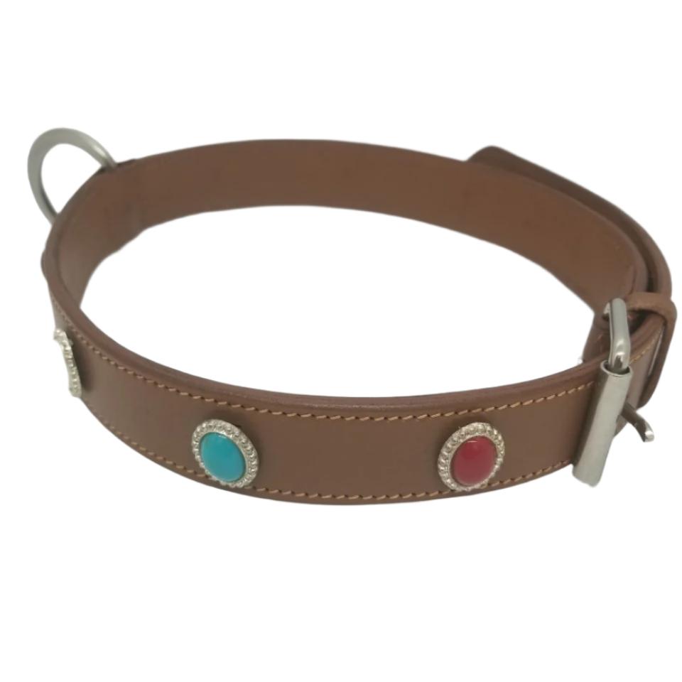 Giant Gemstone Dog Collar brown